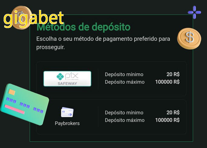O cassino gigabetbet oferece uma grande variedade de métodos de pagamento